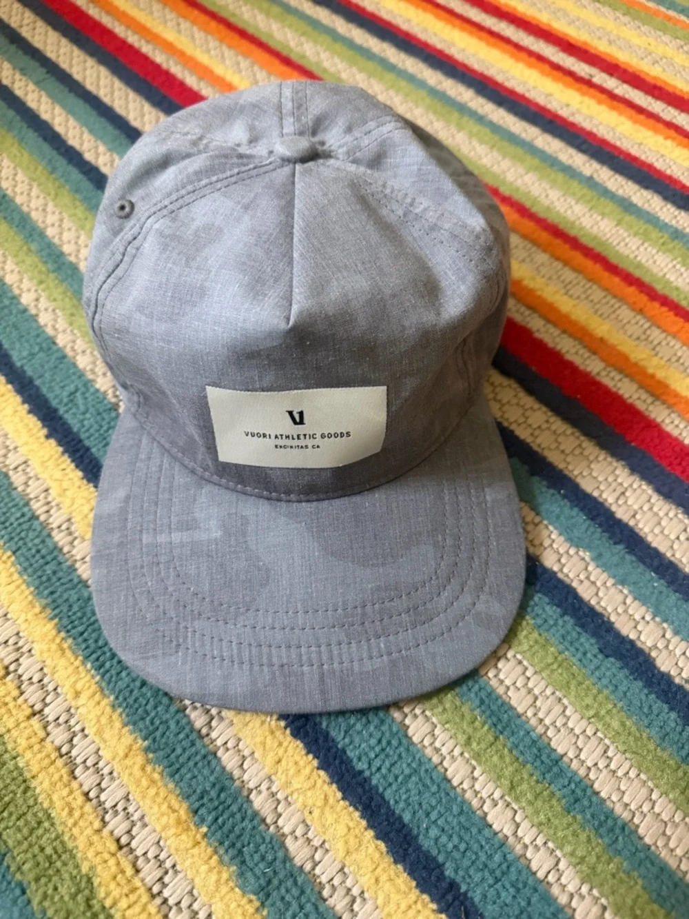 Vuori Athletic Gray camo strapback hat